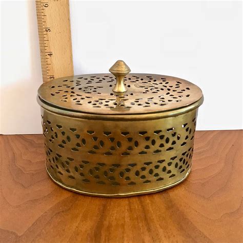 vintage brass box with lid